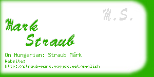 mark straub business card